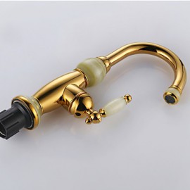 Bathroom Sink Faucet With Ti-Pvd Finish Antique Design Faucet