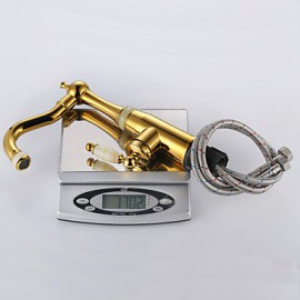 Bathroom Sink Faucet With Ti-Pvd Finish Antique Design Faucet