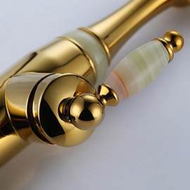 Bathroom Sink Faucet With Ti-Pvd Finish Antique Design Faucet