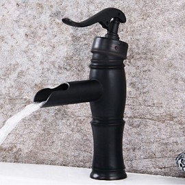 Bathroom Sink Faucet Art Deco / Retro Waterfall Brass Oil-Rubbed Bronze