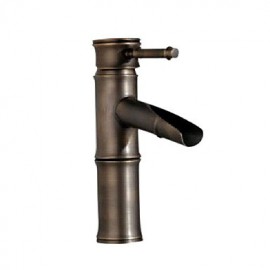 Bathroom Sink Faucet Art Deco / Retro Waterfall Brass Polished Brass