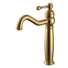 Bathroom Sink Faucet Contemporary Brass Polished Brass