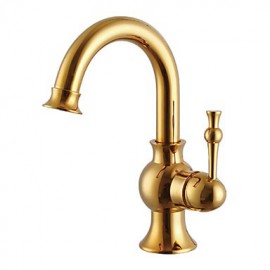 Bathroom Sink Faucet Contemporary Brass Polished Brass