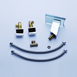 Bathroom Sink Faucet Contemporary Led / Waterfall Brass Chrome