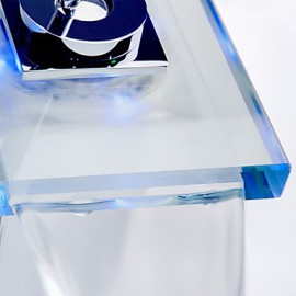 Bathroom Sink Faucet Contemporary Led / Waterfall Brass Chrome