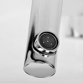 Bathroom Sink Faucet Contemporary Pullout Spray Brass Chrome