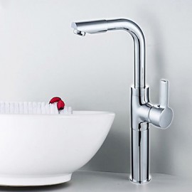 Bathroom Sink Faucet Contemporary Rotatable Brass Chrome