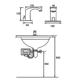 Bathroom Sink Faucet Contemporary Touch/Touchless Brass Chrome