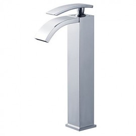 Bathroom Sink Faucet Contemporary Waterfall Brass Chrome