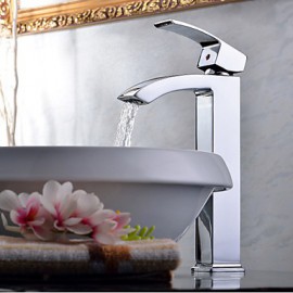 Bathroom Sink Faucet Contemporary Waterfall Brass Chrome