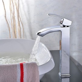 Bathroom Sink Faucet Contemporary Waterfall Brass Chrome