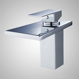 Bathroom Sink Faucet Contemporary Waterfall Brass Chrome