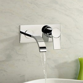 Bathroom Sink Faucet Contemporary Waterfall Brass Chrome