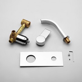 Bathroom Sink Faucet Contemporary Waterfall Brass Chrome