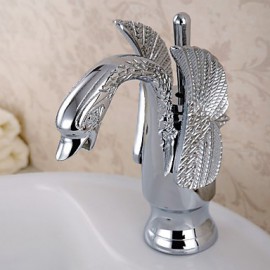 Bathroom Sink Faucet Contemporary Waterfall Brass Chrome