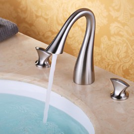 Bathroom Sink Faucet Contemporary Waterfall Brass Nickel