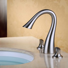 Bathroom Sink Faucet Contemporary Waterfall Brass Nickel