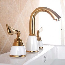 Bathroom Sink Faucet Contemporary Waterfall Brass Ti-Pvd
