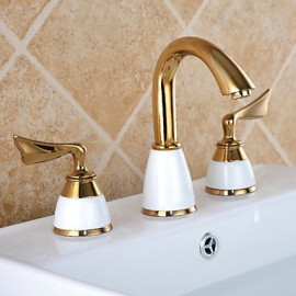 Bathroom Sink Faucet Contemporary Waterfall Brass Ti-Pvd