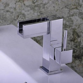 Bathroom Sink Faucet Contemporary Waterfall Chrome