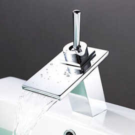 Bathroom Sink Faucet Contemporary Waterfall Chrome
