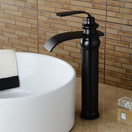 Bathroom Sink Faucet Contemporary Waterfall Oil-Rubbed Bronze Finish