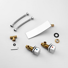 Bathroom Sink Faucet Contemporary Waterfall Stainless Steel Chrome