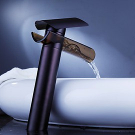 Bathroom Sink Faucet Countertop Waterfall Brass Oil-Rubbed Bronze