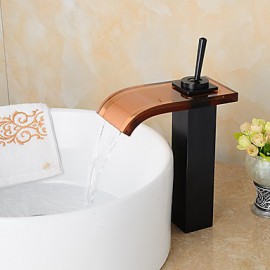 Bathroom Sink Faucet Countertop Waterfall Brass Oil-Rubbed Bronze