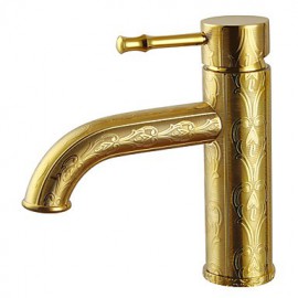 Bathroom Sink Faucet Country Brass Ti-Pvd