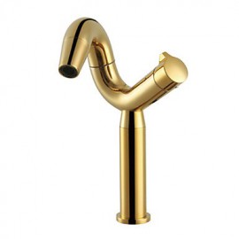 Bathroom Sink Faucet Country Rotatable Brass Polished Brass
