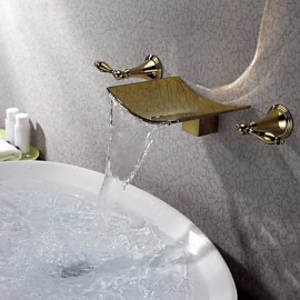 Bathroom Sink Faucet Country Waterfall Brass Ti-Pvd