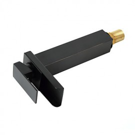 Bathroom Sink Faucet Heightening Contemporary Waterfall Oil-Rubbed Bronze Finish - Black