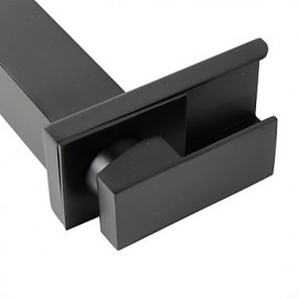 Bathroom Sink Faucet Heightening Contemporary Waterfall Oil-Rubbed Bronze Finish - Black