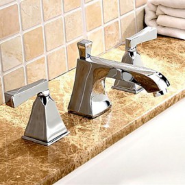 Brass Chrome Three Holes 8 Inch Widespread Bathroom Mixer Taps Basin Faucet