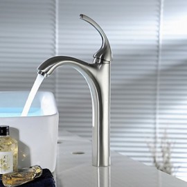 Brushed Nickel Bathroom Sink Faucet Lavatory Mixer Tap Tall Body