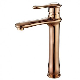 Centerset Antique Style Rose Gold Finish Brass One Hole Single Handle Bathroom Sink Faucet