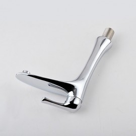 Chrome Finish Contemporary Centerset Bathroom Sink Faucet