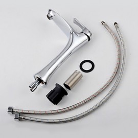 Chrome Finish Contemporary Centerset Bathroom Sink Faucet