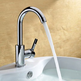 Chrome Finish Solid Brass Bathroom Sink Faucet