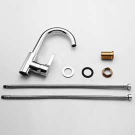 Chrome Finish Solid Brass Bathroom Sink Faucet