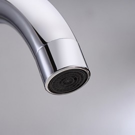 Chrome Finish Solid Brass Bathroom Sink Faucet (Tall)