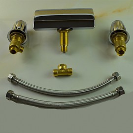 Color Changing Led Waterfall Chrome Finish Widespread Bathroom Sink Faucet