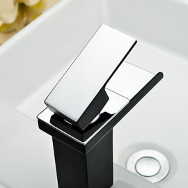 Contemporary Black Painting One Hole Single Handle Waterfall Bathroom Sink Faucet