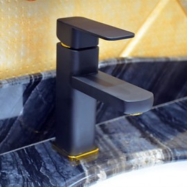 Contemporary Black Painting One Hole Single Handle Bathroom Sink Faucet