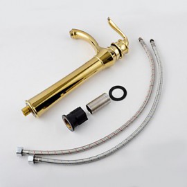 Contemporary Centerset Ti-Pvd Finish Bathroom Sink Faucet