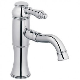 Contemporary Chrome Brass One Hole Single Handle Bathroom Sink Faucet