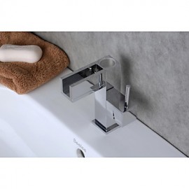Contemporary Chrome Color Changing Led Bathroom Sink Faucet