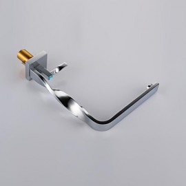 Contemporary Chrome Finish Brass One Hole Single Handle Bathroom Sink Faucet