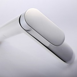 Contemporary Chrome Finish Brass One Hole Single Handle Bathroom Sink Faucet